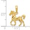 14K Yellow Gold Horse Charm Equestrian Pendant Jewelry! 22.5mm x 20mm